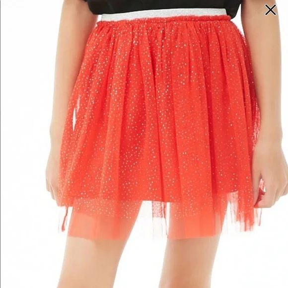 Girls Metallic Tulle Skirt - Picture 1 of 7